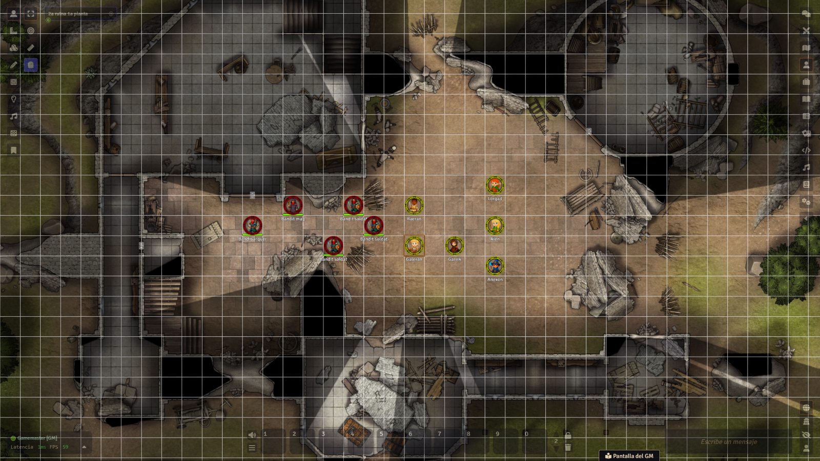 Ficha de personaje del juego de rol Leryenne en Foundry VTT